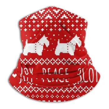 Mīlestību, Prieku, Mieru Scotties | Skotijas Terriers Ziemassvētku Brīvdienu Modelis Ar Velosipēdu Motociklu Cepures Mazgājams Šalle Kakla Siltāks
